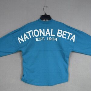 National Beta Shirt Womens Small Blue Spirit Jersey Long Sleeve Top USA Educate